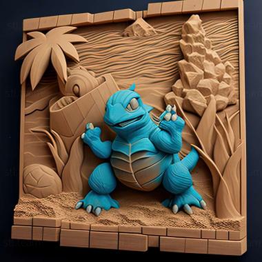 3D модель Beach Blank Out Blastoise Остров Камекс (STL)